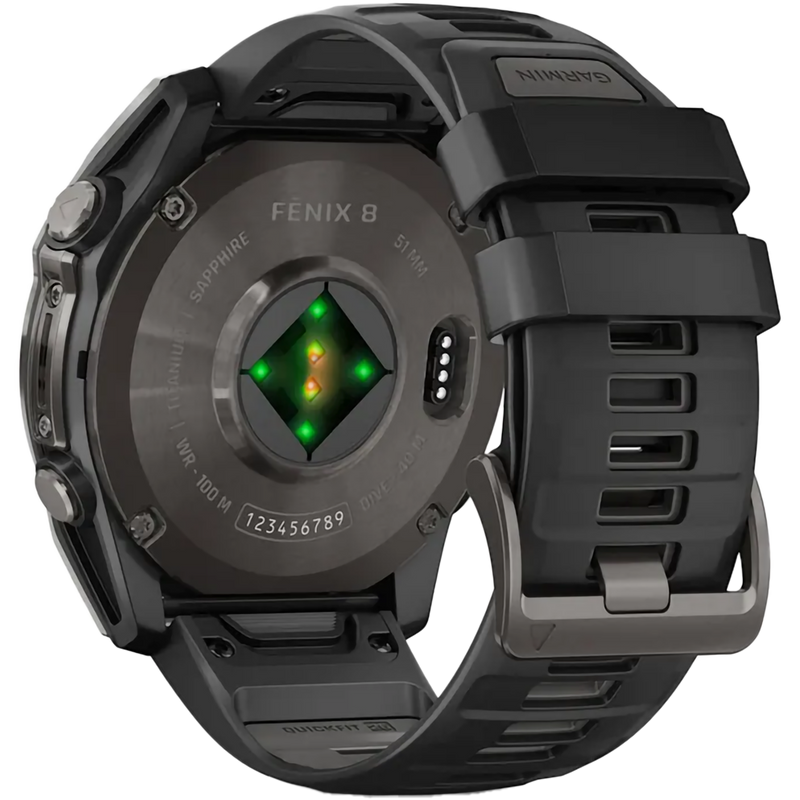 Fenix 8 Sapphire 51mm Amoled - Carbon Gray, Garmin Fenix 8 Sapphire 51mm Amoled - Carbon Gray back