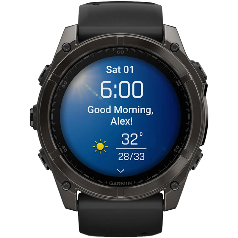 Fenix 8 Sapphire 51mm Amoled - Carbon Gray, Garmin Fenix 8 Sapphire 51mm Amoled - Carbon Gray weather display