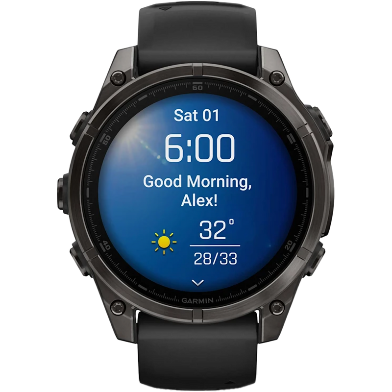 Fenix 8 Sapphire 47mm Amoled - Carbon Gray, Garmin Fenix 8 Sapphire 47mm Amoled - Carbon Gray weather display
