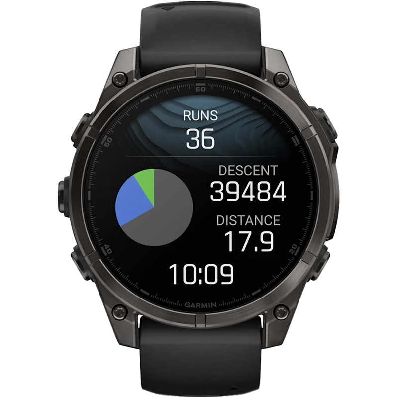 Fenix 8 Sapphire 47mm Amoled - Carbon Gray, Garmin Fenix 8 Sapphire 47mm Amoled - Carbon Gray run display