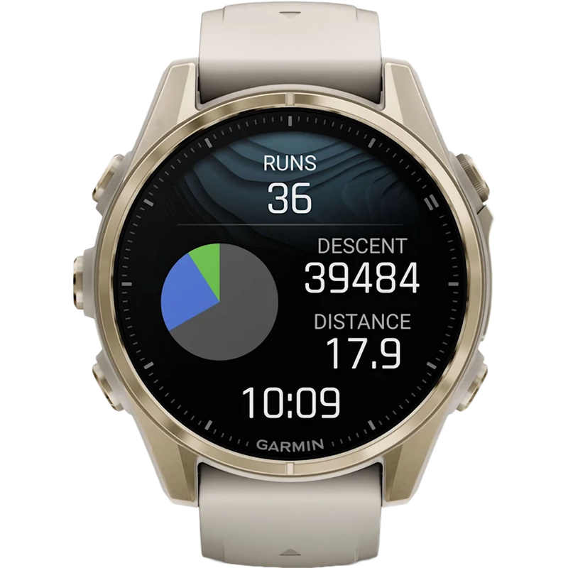 Fenix 8 Sapphire 43mm Amoled - Soft Gold, Garmin Fenix 8 Sapphire 43mm Amoled - Soft Gold run display