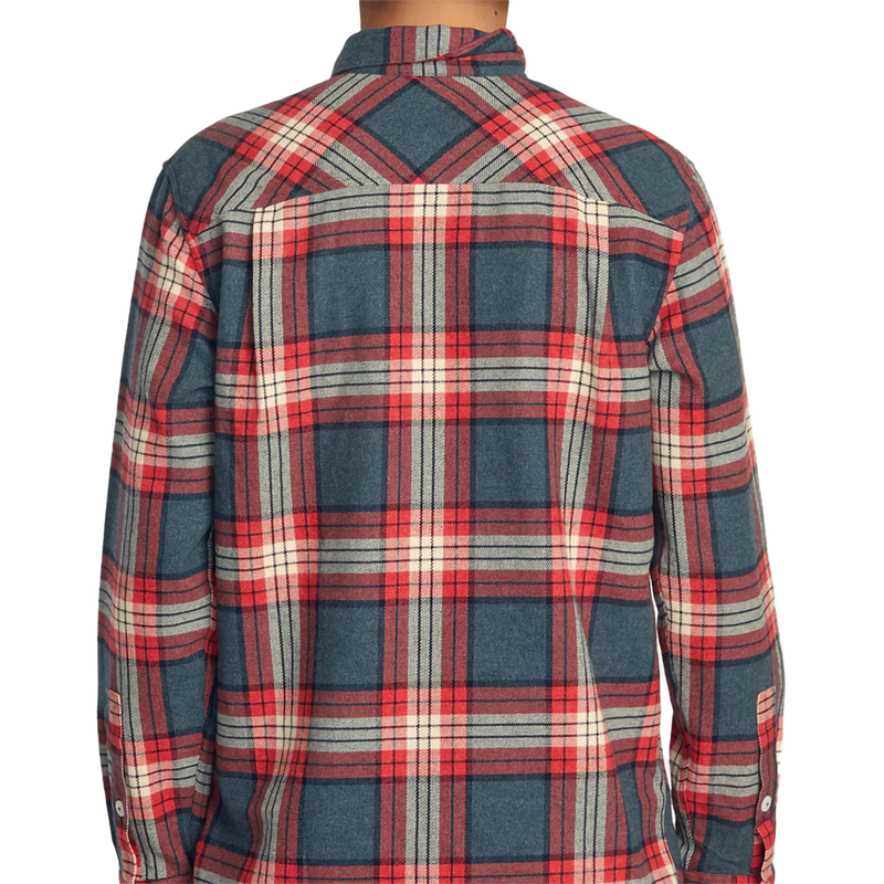 Men's Thatll Work Flannel Long Sleeve Shirt, RVCA Men's Thatll Work Flannel Long Sleeve Shirt BRKO-Duck Blue back