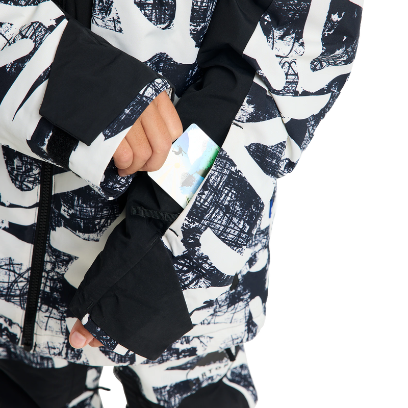 Youth Hillslope 2L Jacket, Burton Youth Hillslope 2L Jacket in EU0-City Streets/True Black pass pocket