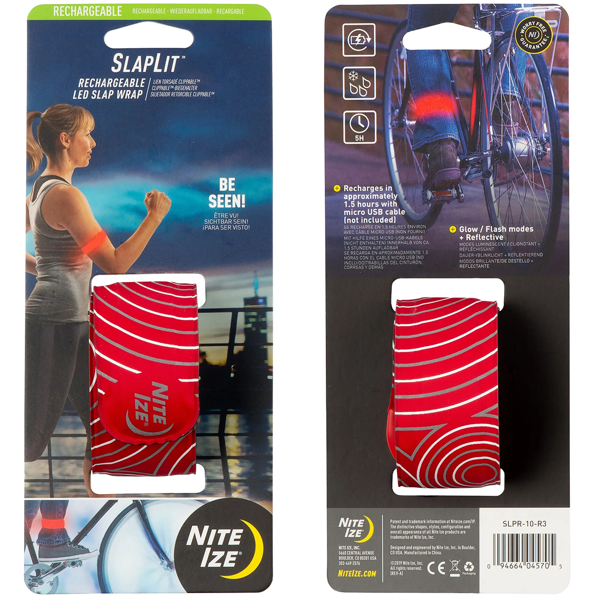SlapLiT Rechargeable LED Slap Wrap - Red alternate view