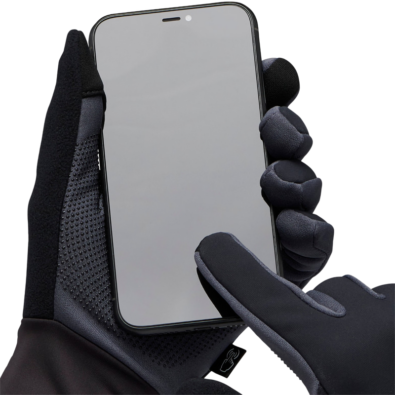 Hybrid Light Gloves, Black Diamond Hybrid Light Gloves in Black Carbon with phone