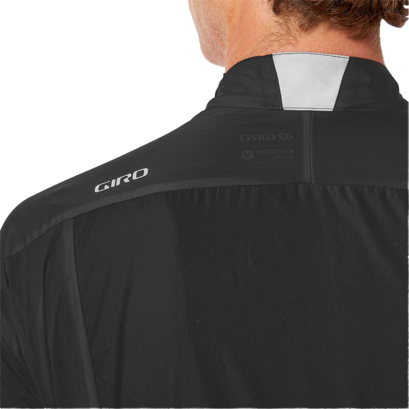 Men's Chrono Expert Wind Jacket, Giro Men's Chrono Expert Wind Jacket in Black back collar and branding