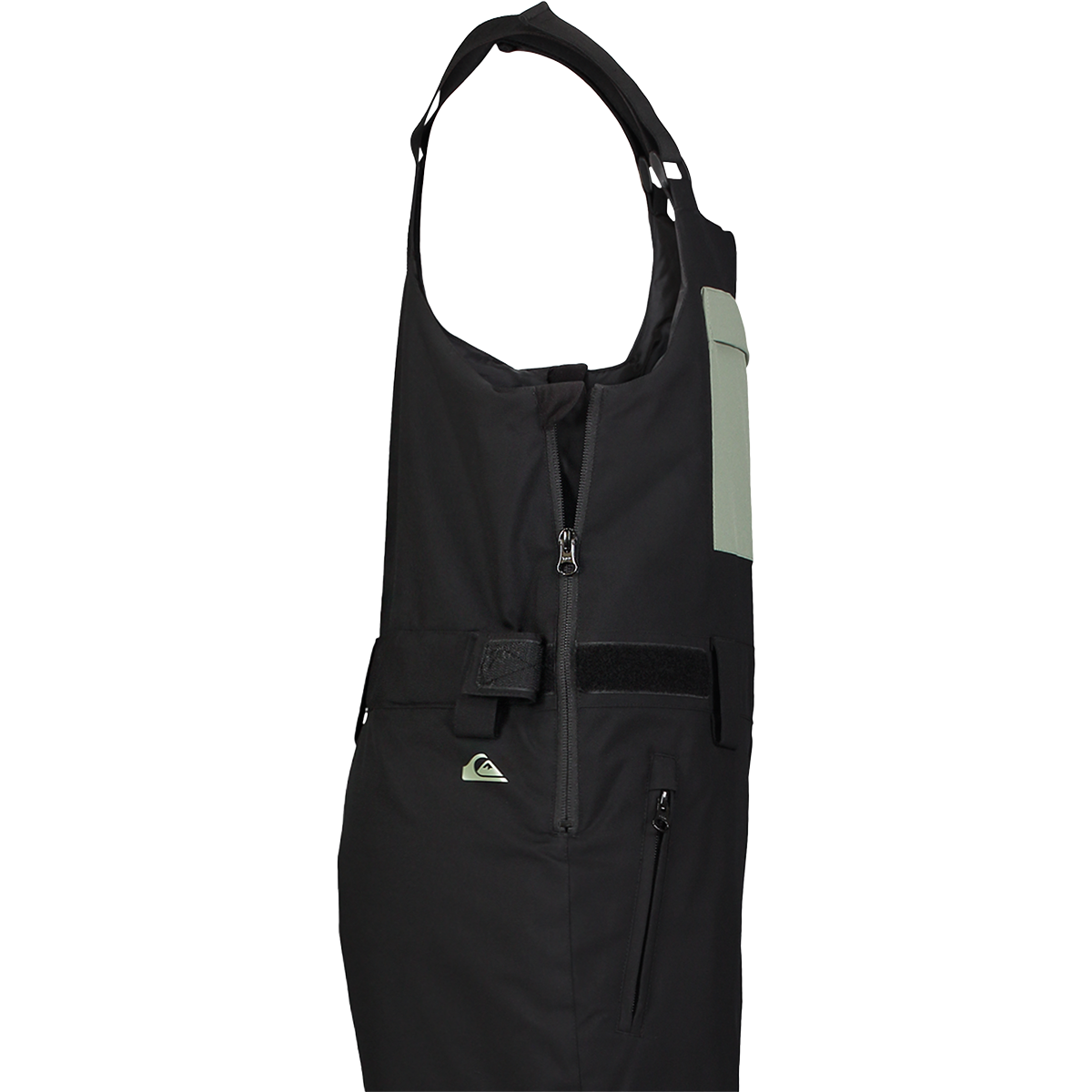 Quikilver Youth Mash Up Bib in Black right and side zipper