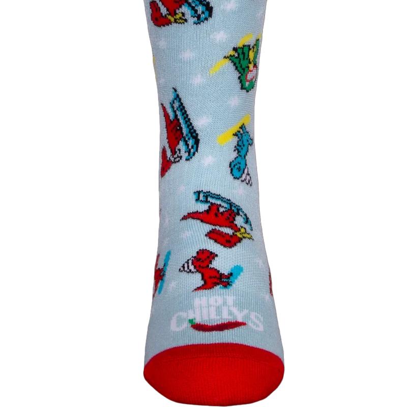 Youth Dinos Mid Volume Sock, Hot Chillys Youth Dinos Mid Volume Sock toe
