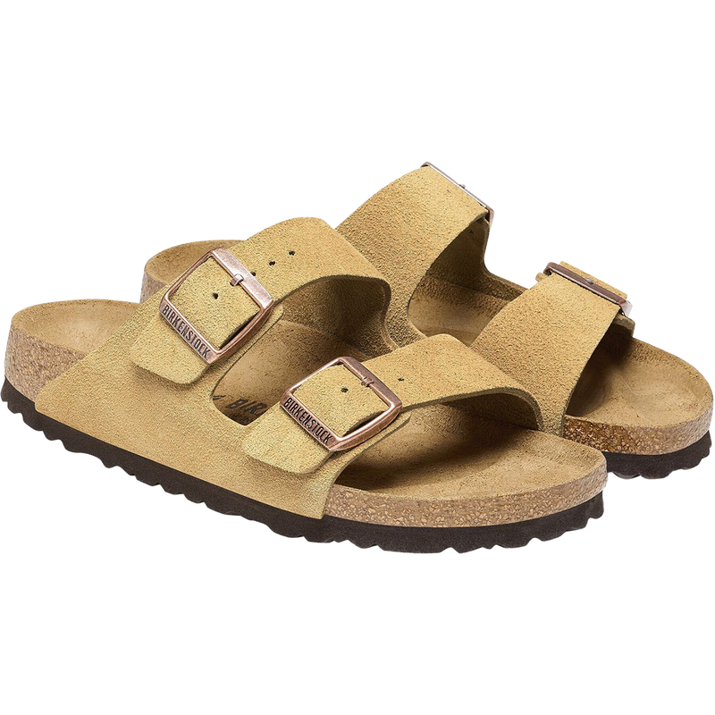 Women's Arizona Suede, Birkenstock Women's Arizona Suede in Latte Cream pair 