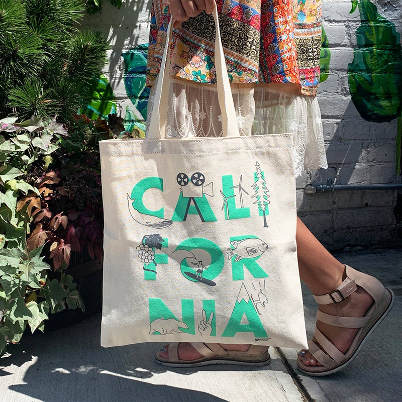 California Font Grocery Tote, Maptote California Font Grocery Tote in hand