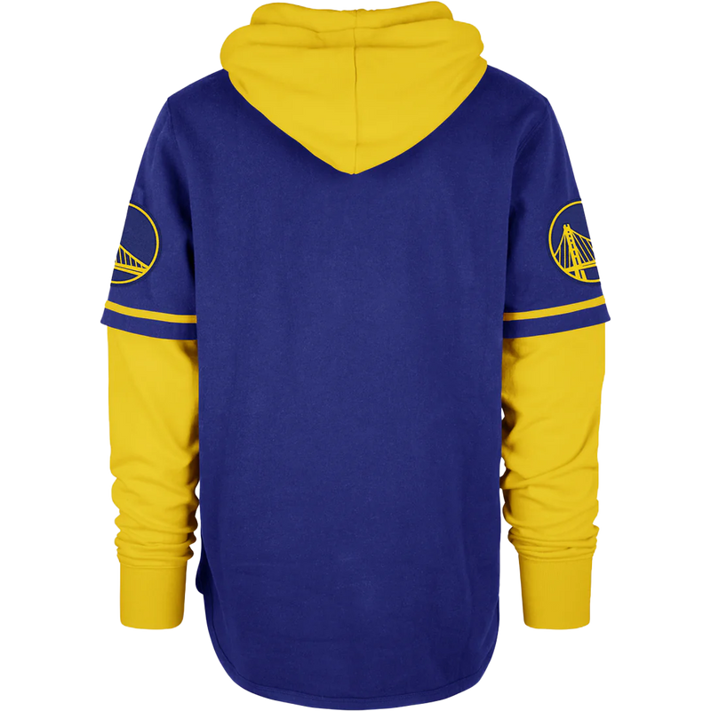 Men's Warriors Trifecta Shortstop Pullover, 47 Brand GOLDEN STATE WARRIORS TRIFECTA '47 SHORTSTOP PULLOVER HOOD back