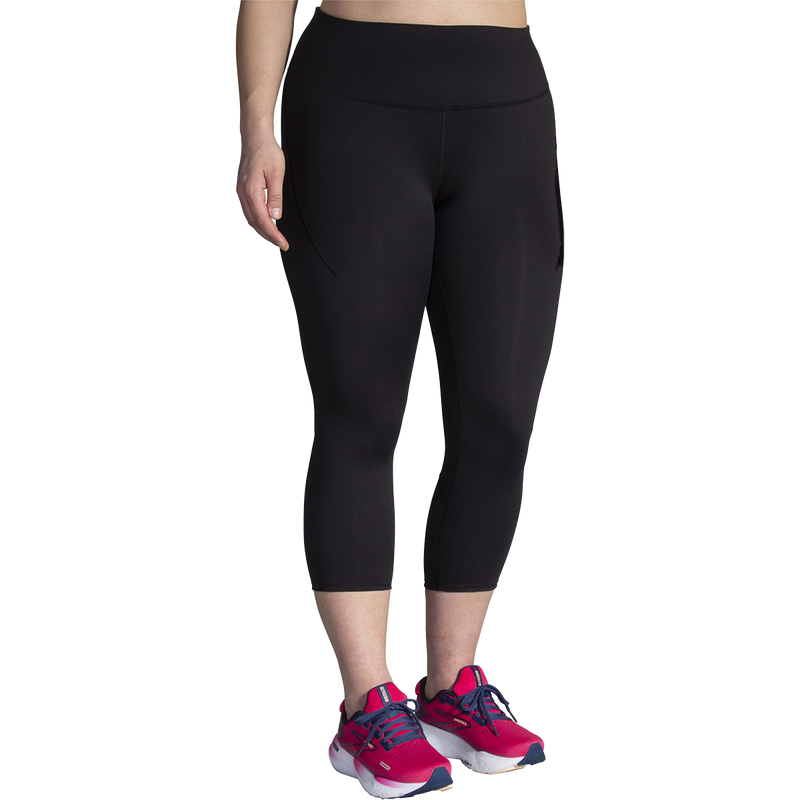 Women's Spark Capri, Brooks Women's Spark Capri in Black front