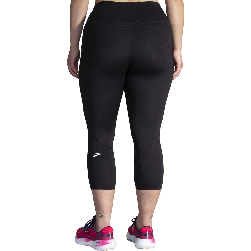 Women's Spark Capri, Brooks Women's Spark Capri in Black back