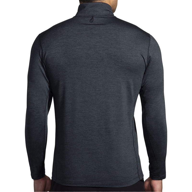Men's Dash 1/2 Zip 2.0, Brooks Men's Dash 1/2 Zip 2.0 in Heather Black back