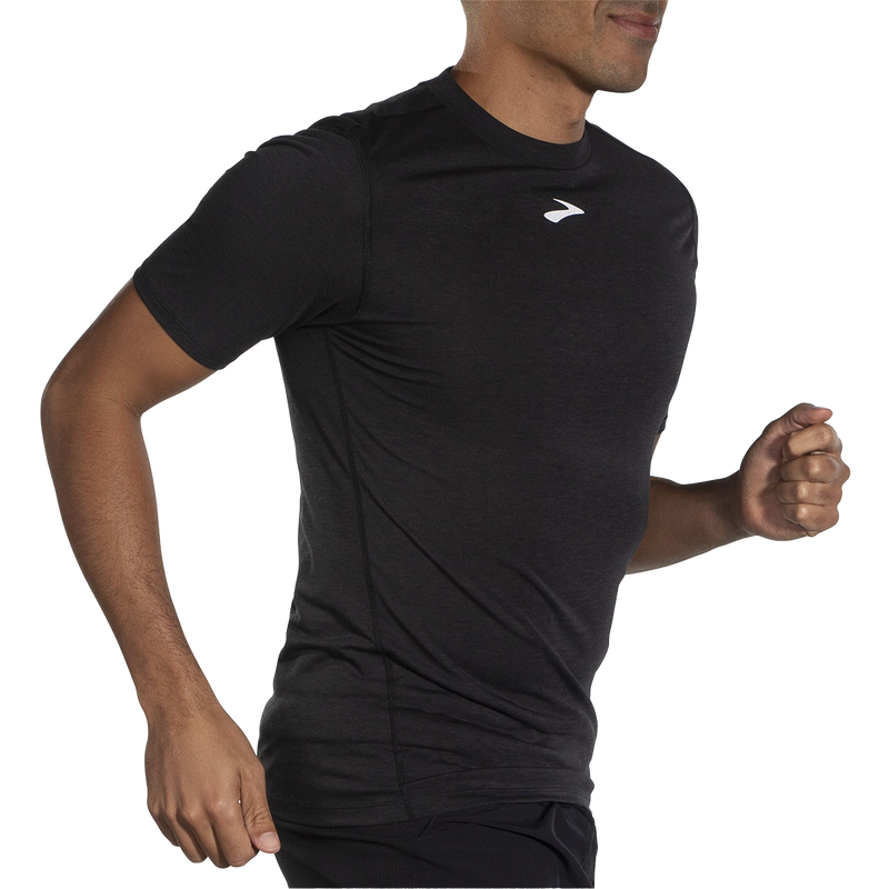 Men's High Point Short Sleeve, Brooks Men's High Point Short Sleeve in Black front right