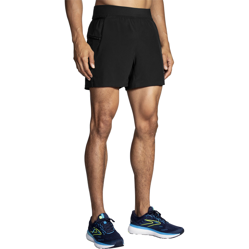 Men's Sherpa 5" 2-in-1 Short, Brooks Men's Sherpa 5" 2-in-1 Short in Black front