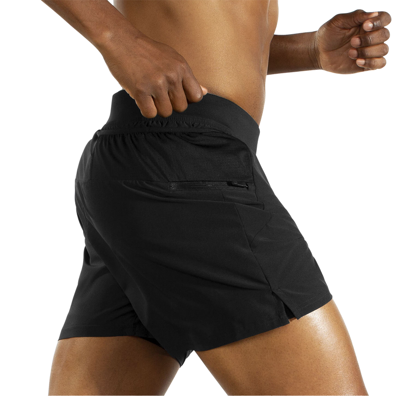 Men's Sherpa 5" 2-in-1 Short, Brooks Men's Sherpa 5" 2-in-1 Short in Black right