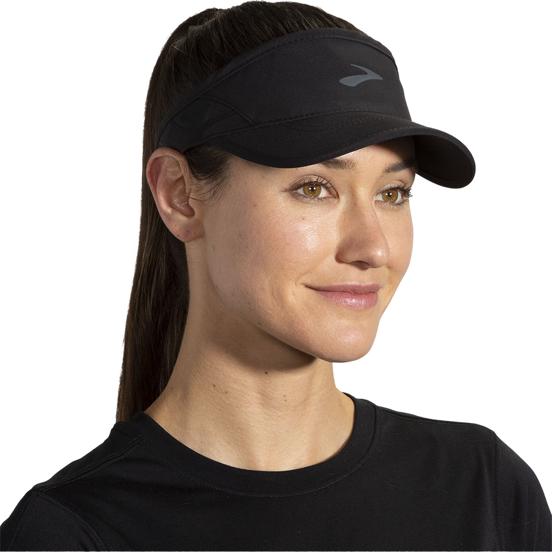 Chaser Visor, Brooks Chaser Visor in Black on model front right