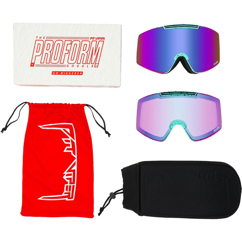 The Proform Goggle + Bonus Lens, Pit Viper whats in the box