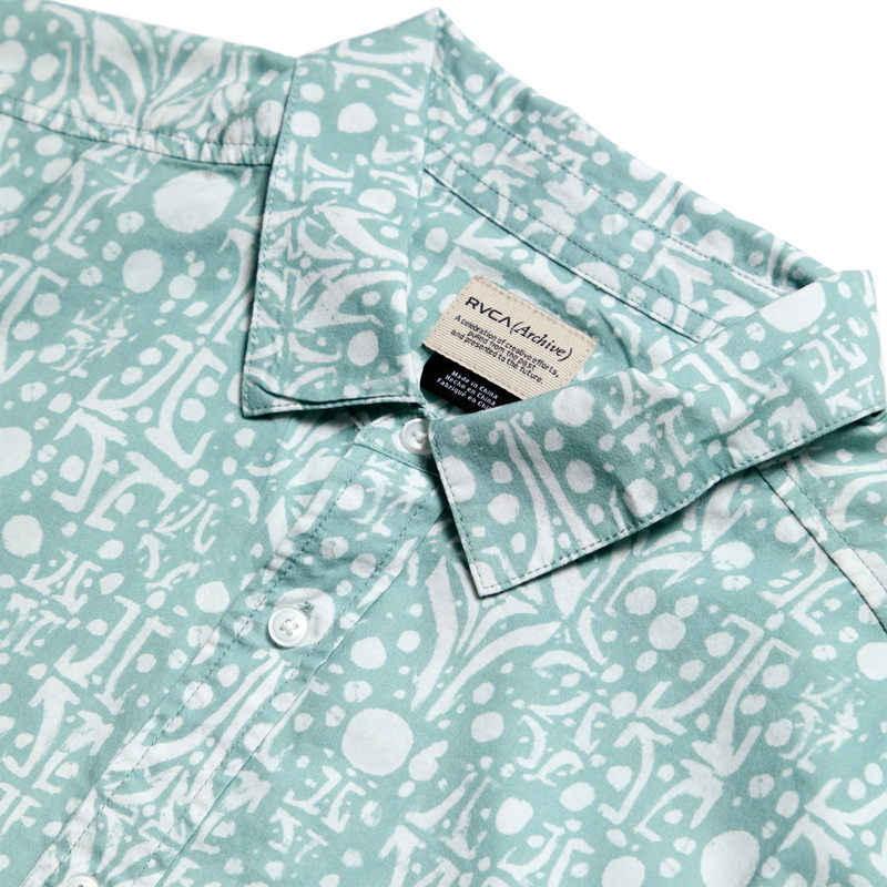 Men's Jacobs Archive Print Short Sleeve, RVCA Jacobs Archive Print Short Sleeve Collar