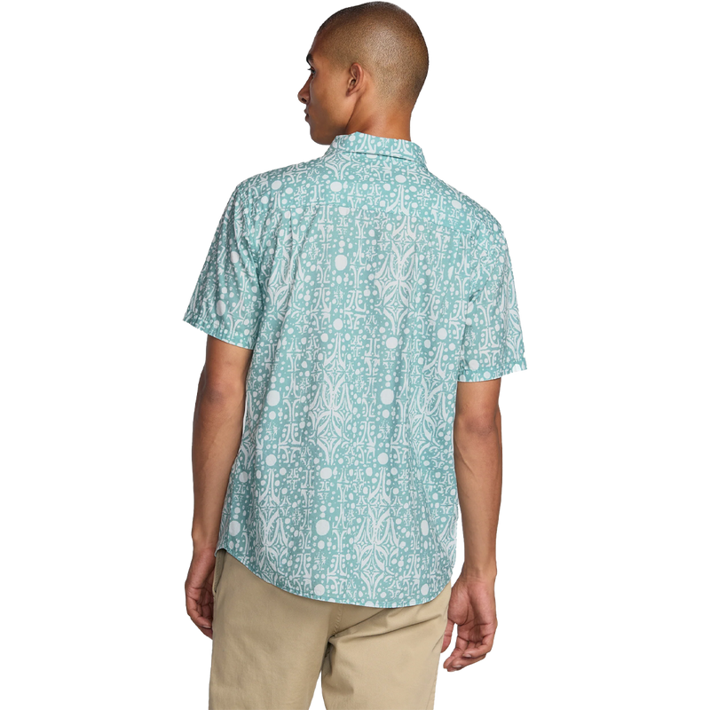 Men's Jacobs Archive Print Short Sleeve, RVCA Jacobs Archive Print Short Sleeve Back on Model