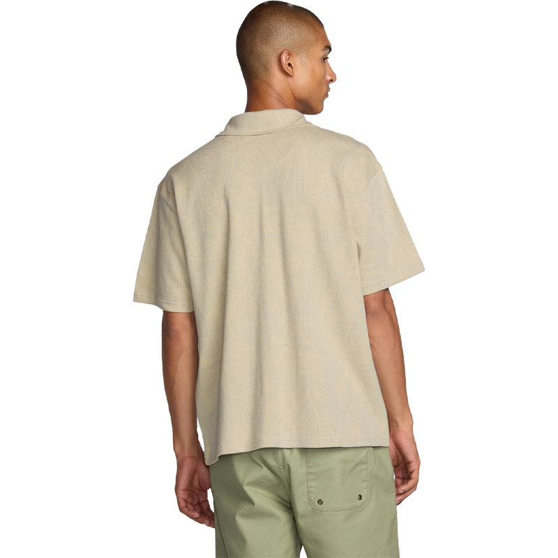 Men's Leaf Lines Polo Short Sleeve, RVCA Men's Leaf Lines Polo Short Sleeve Back on Model