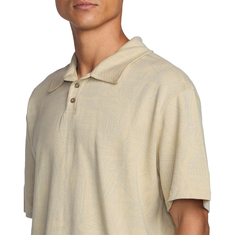 Men's Leaf Lines Polo Short Sleeve, RVCA Men's Leaf Lines Polo Short Sleeve Collar