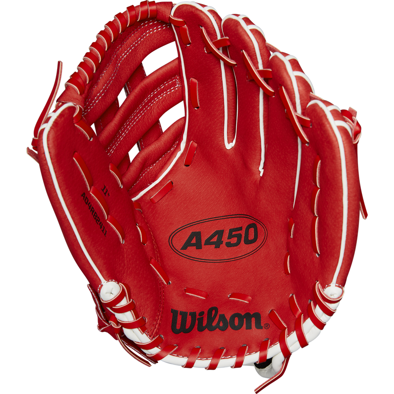 Youth A450 11" H-Web Left Hand Throw, Wilson A450 11" H-Web Left Hand Throw palm