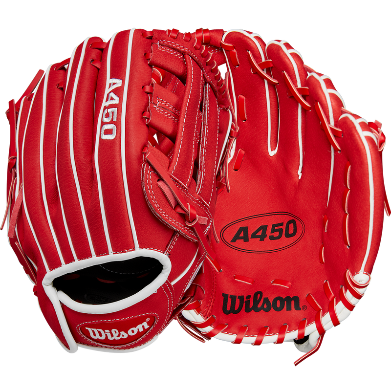 Youth A450 11" H-Web Left Hand Throw, Wilson A450 11" H-Web Left Hand Throw front and back