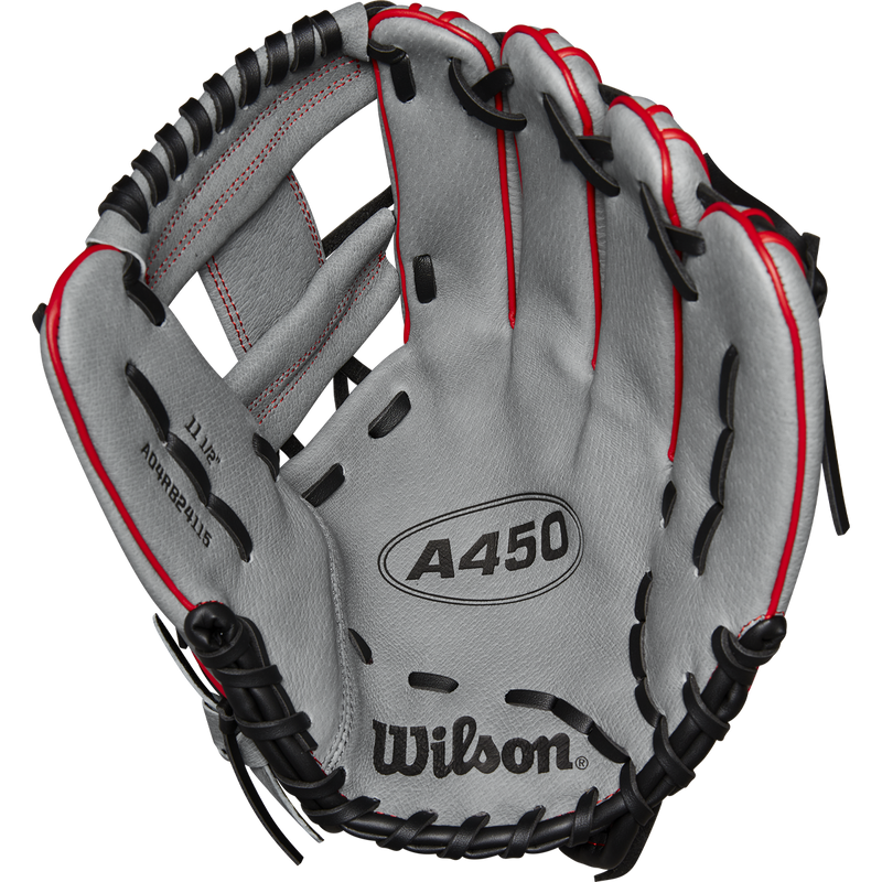 Youth A450 11.5" H-Web Left Hand Throw, Wilson A450 11.5" H-Web Left Hand Throw palm