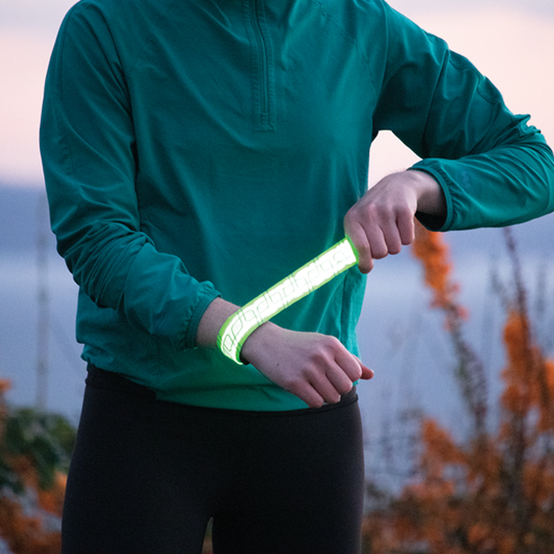 Full-Viz USB-C Flashing Slap Band, Amphipod Full-Viz USB-C Flashing Slap Band on runner