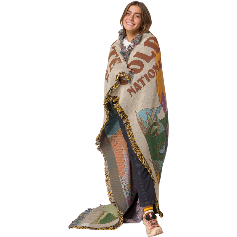 San Francisco Woven Blanket, Parks Project San Francisco Woven Blanket with model