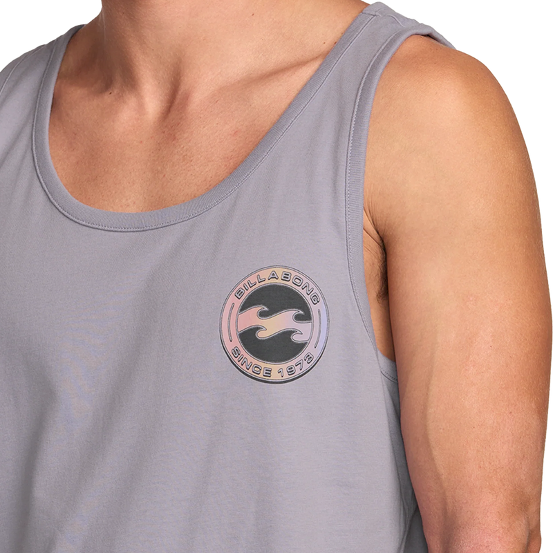 Billabong Men's Hallow Premium Tank in Light Purple, Billabong Men's Hallow Premium Tank Front Logo