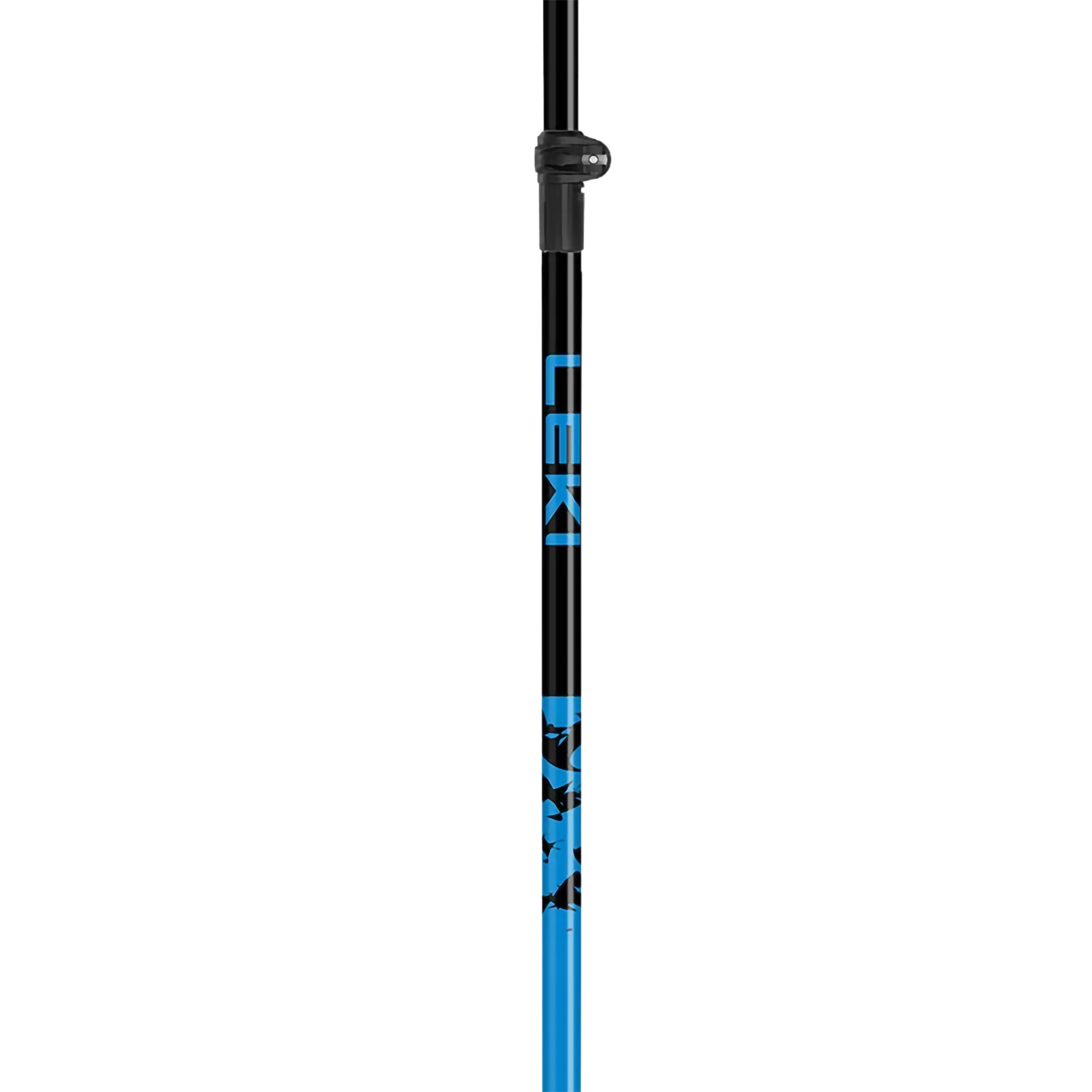 Leki Youth Rider Vario SL+ in blue logo and locking mechanism