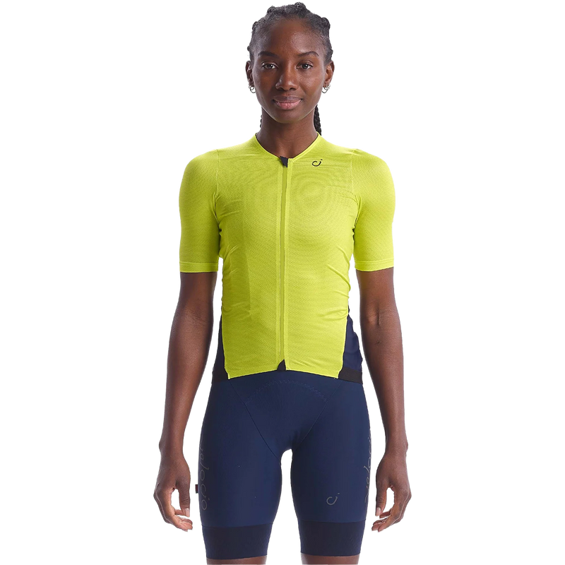 Women's Concept Jersey, Velocio Women's Concept Jersey in Citron front