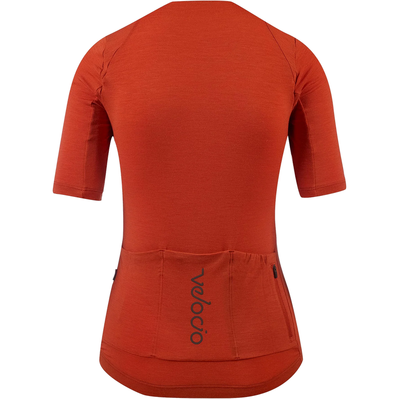 Women's Concept Merino Jersey, Velocio Women's Concept Merino Jersey in Rust back