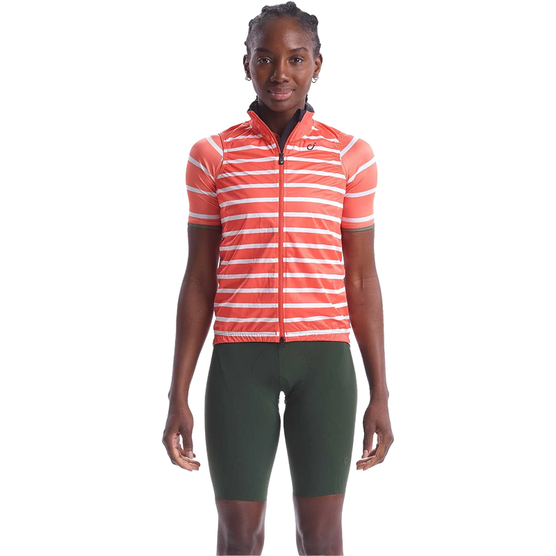Women's Breton SE Wind Vest, Velocio Women's Breton SE Wind Vest in Coral front