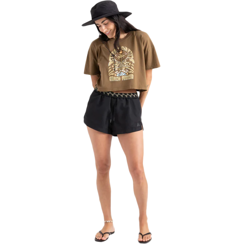 Women's Earth Mystic Boxy Crop, Roark Women's Earth Mystic Boxy Crop in WDL Woodland front