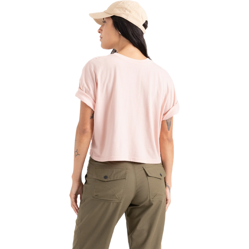 Women's Striped Shell Cropped Tee, Roark Women's Striped Shell Cropped Boxy Tee Back