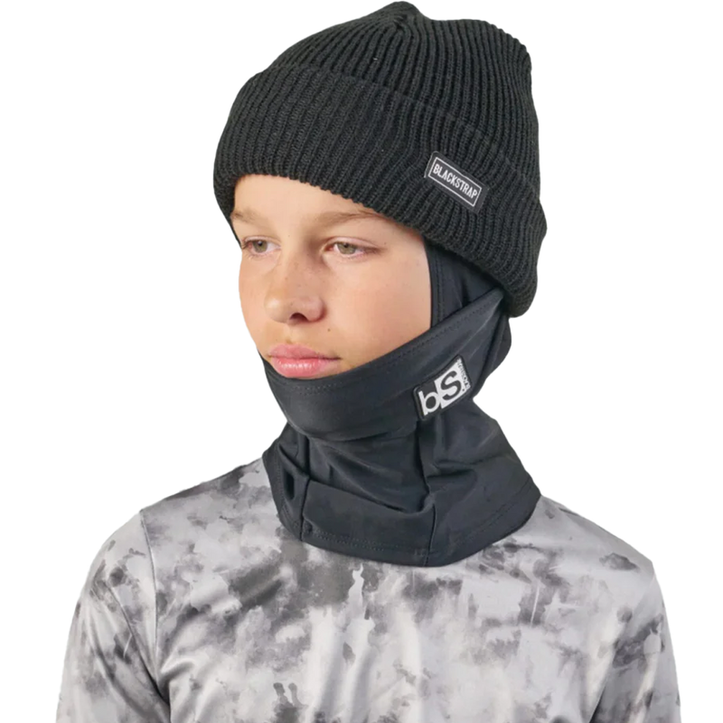 Youth Hood Balaclava, Blackstrap Youth Hood Balaclava  over chin