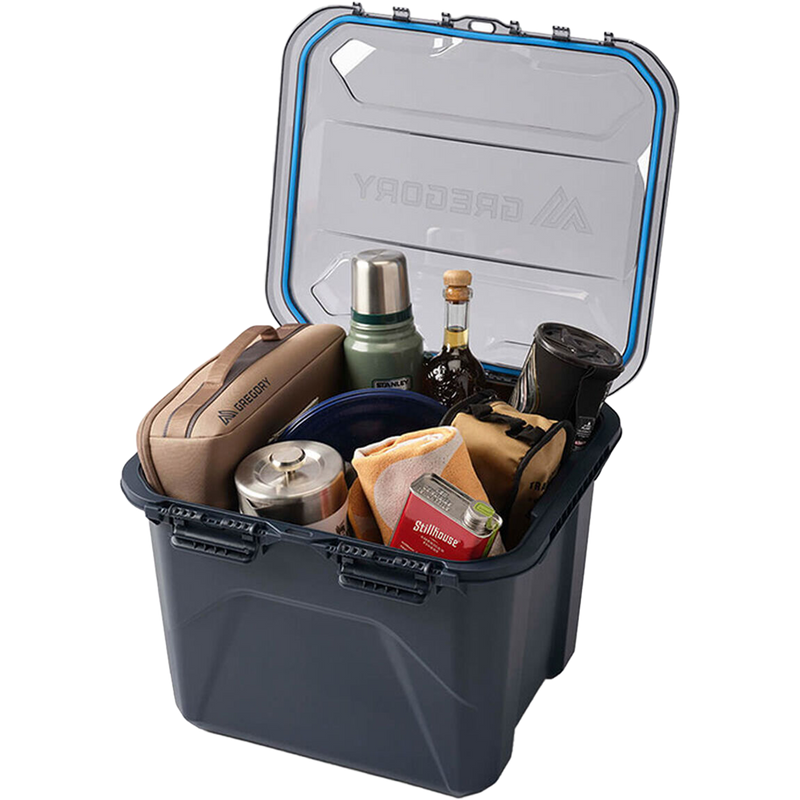 Alpaca Camp Box 50L, Gregory Alpaca Camp Box 50L in Slate Blue top open loaded