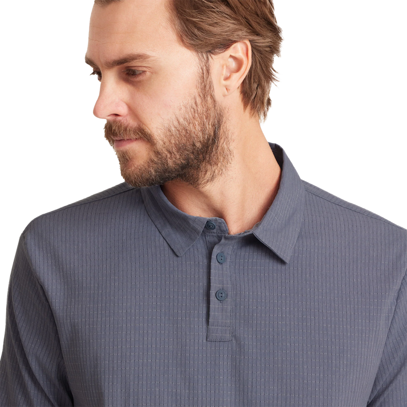 Men's Bless Up Polo, Roark Men's Bless Up Polo Collar on Model