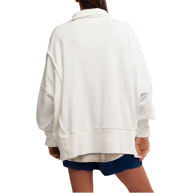 Women's Camden Henley, Free People Women's Camden Henley in 1300-Optic White back