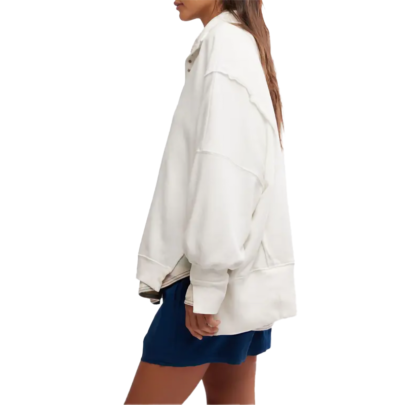Women's Camden Henley, Free People Women's Camden Henley in 1300-Optic White left