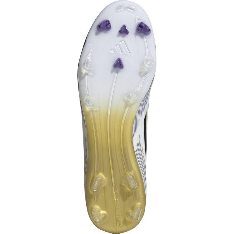 F50 League FG/MG WC, Adidas F50 League FG/MG WC 2025 in White/Black/Gold bottom