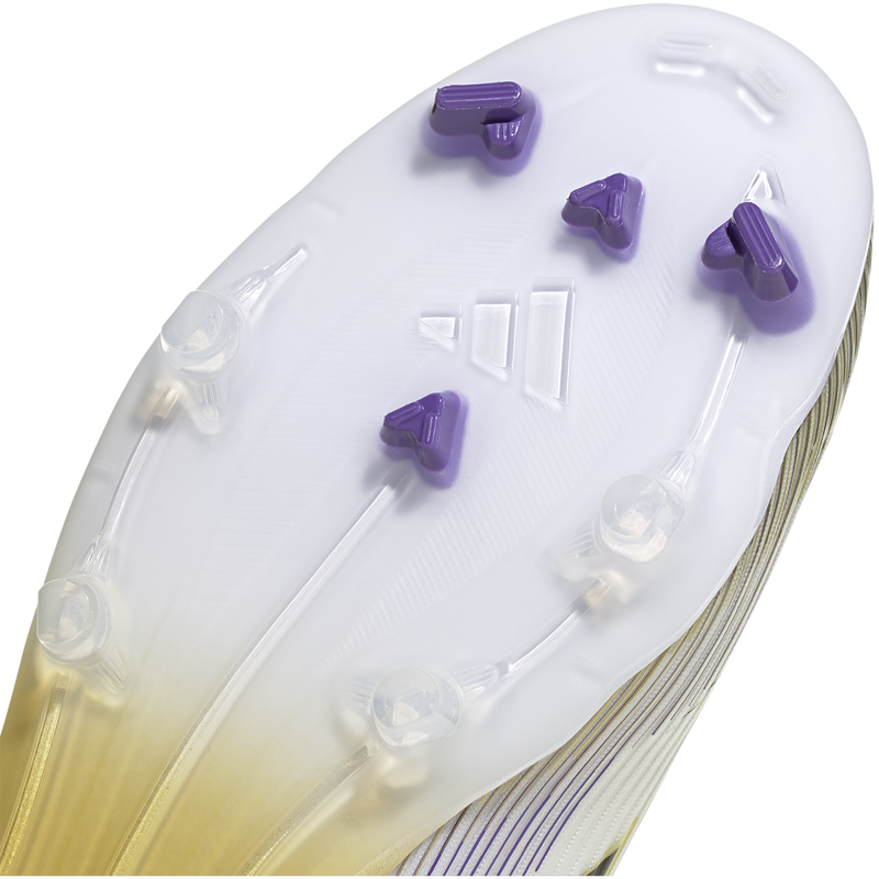 F50 League FG/MG WC, Adidas F50 League FG/MG WC 2025 in White/Black/Gold toe bottom