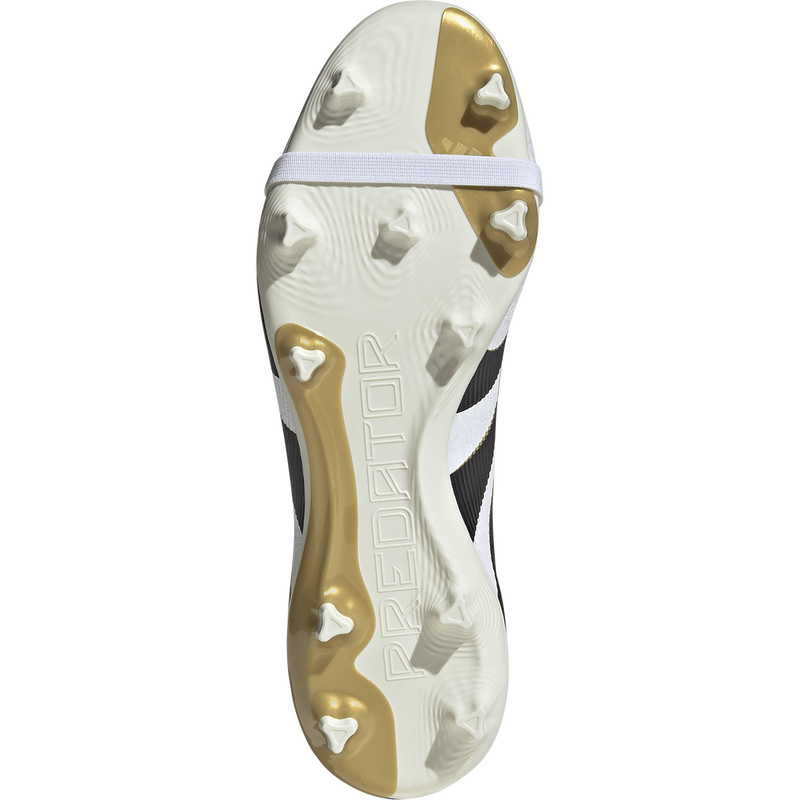 Predator League Fold over Tongue FG/MG WC, Adidas Predator League Fold over Tongue FG/MG WC 2025 in White/Black/Gold bottom