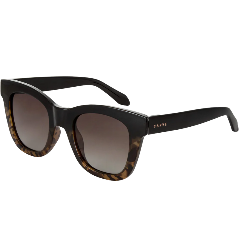 Elba, Carve Elba in Black/Milky Tort + Brown Polarized front left