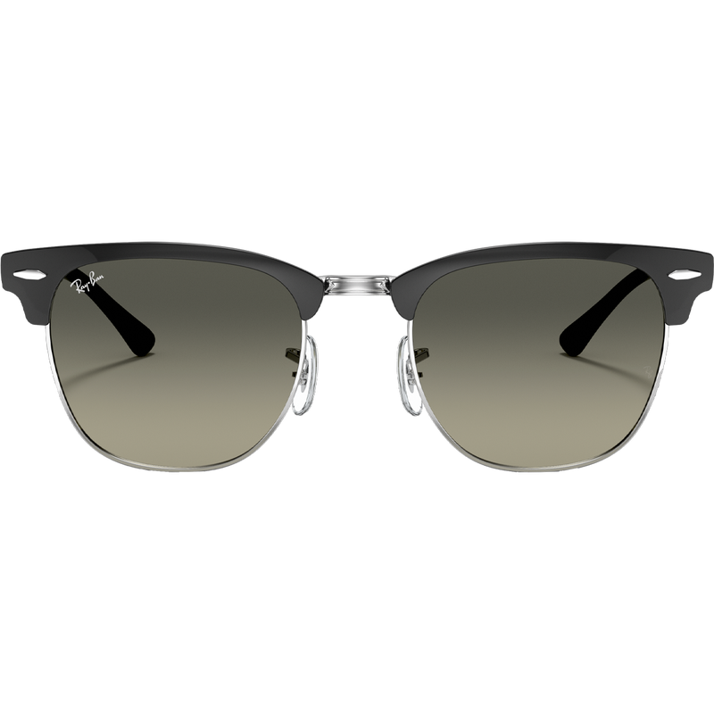 Clubmaster Metal - Polished Black Silver/Grey Gradient, Ray Ban Polished Black On Silver Grey Gradient front