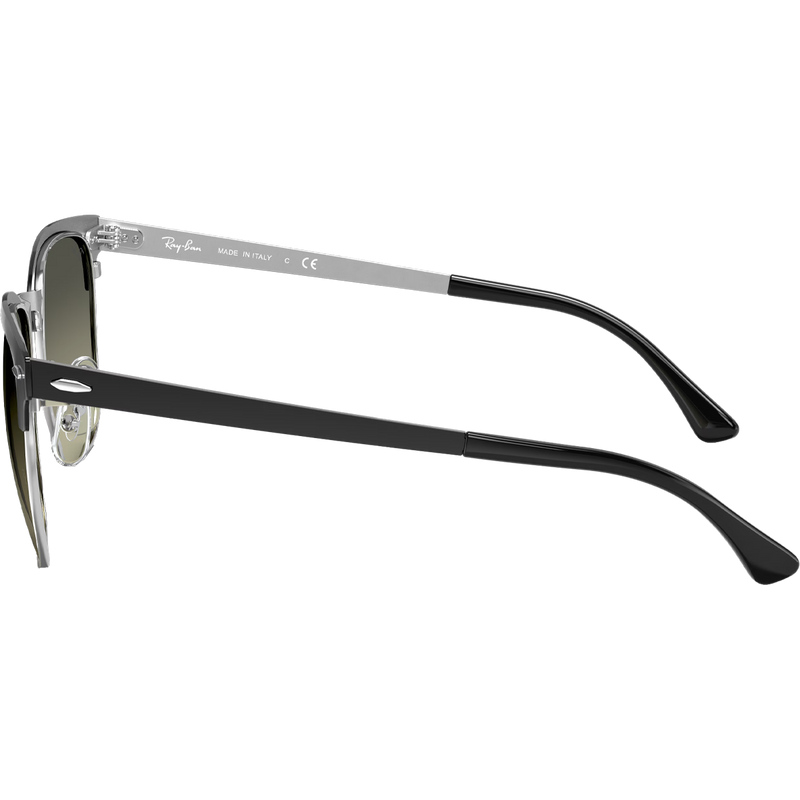 Clubmaster Metal - Polished Black Silver/Grey Gradient, Ray Ban Polished Black On Silver Grey Gradient arm